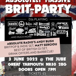 The Jube-ilee Absolutely Massive Brit Party – Friday 3rd June