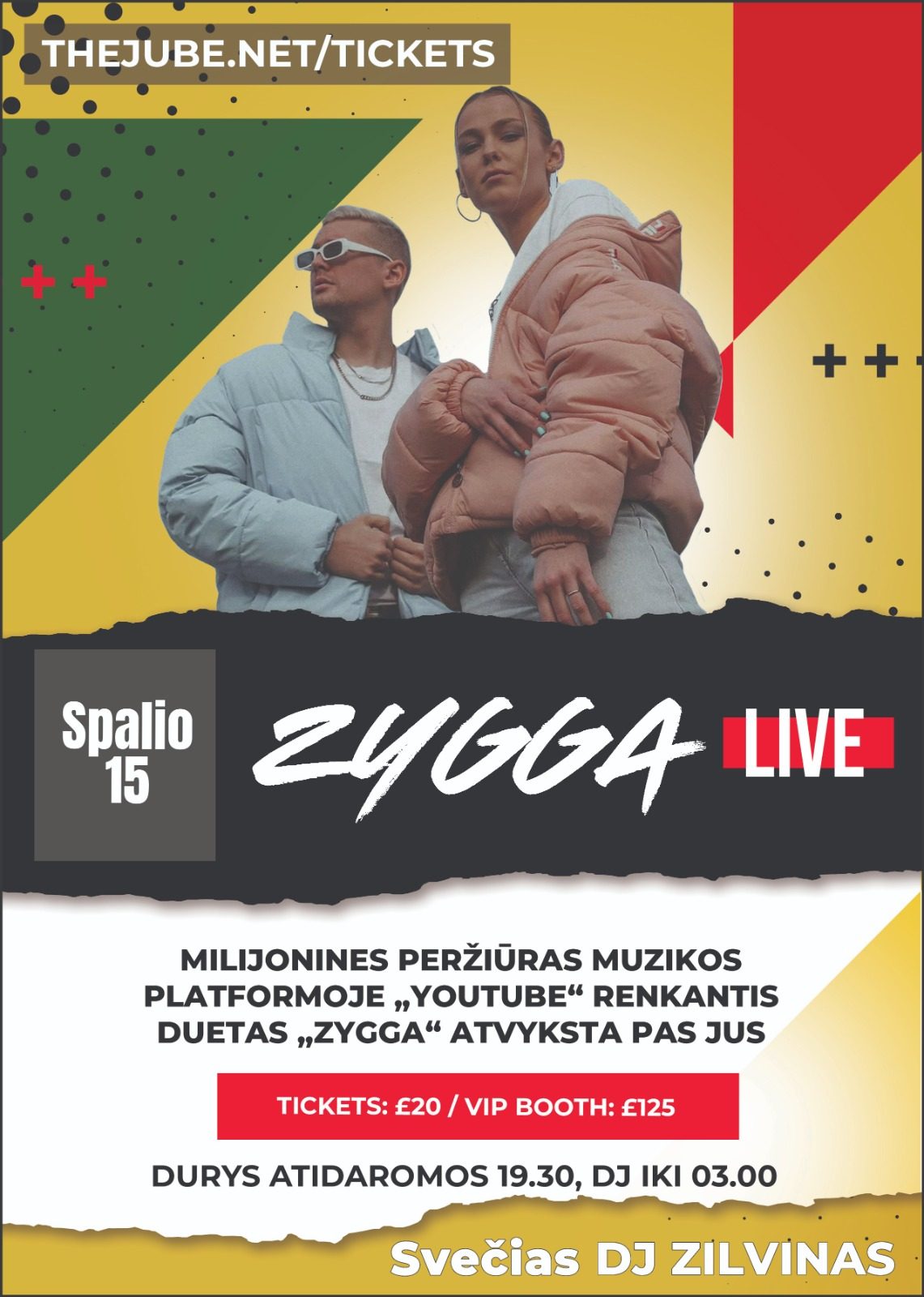 Lithuanian Party Night with ‘ZYGGA’, supported by ‘DJ Zilvinas’ – Spalio 15 – £20