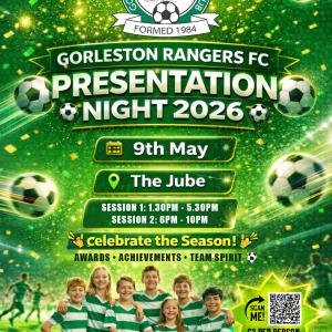 GRFC PRESENTATION NIGHT – £3.00 per ticket – Sat 9th May